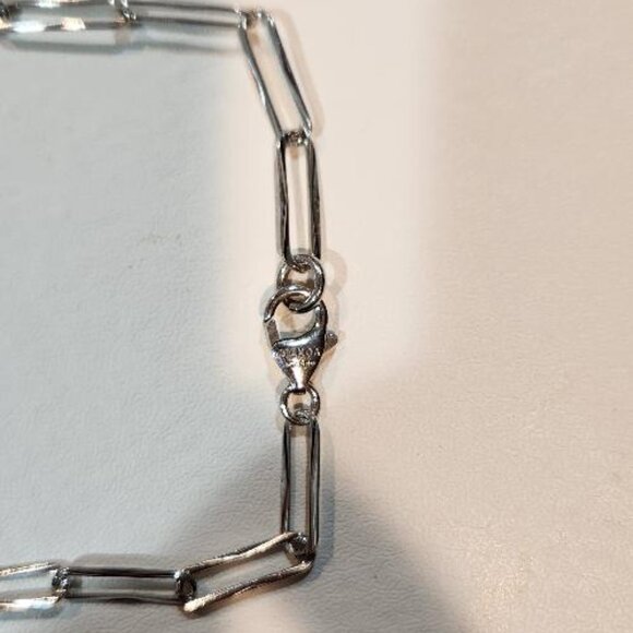 Bianca Milano Sterling Silver paperclip chain ankle bracelet - Picture 2 of 5